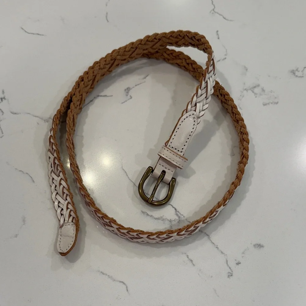 American Eagle Outfitters white braided belt